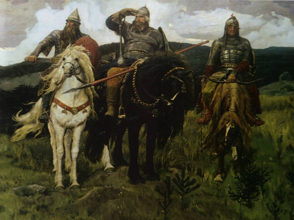Images of a horse and a rider in Viktor Vasnetsov's paintings